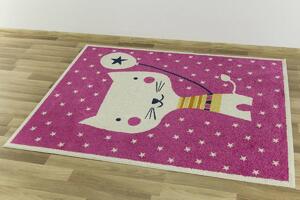 Makro Abra Dětský kusový koberec EMILY KIDS 2340A Kočička růžový Rozměr: 140x190 cm