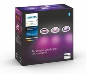 PHILIPS HUE Hue Bluetooth LED White and Color Ambiance set 3ks Zapuštěných bodových svítidel Philips Centura 8719514342880 GU10 3x5,7W 3x350lm 2000-6500K RGB IP20 bílé, stmívatelné