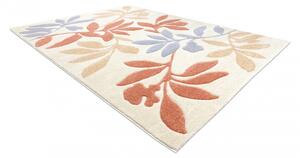 Makro Abra Moderní kusový koberec FEEL 1595/17933 Listí béžový / fialový Rozměr: 120x170 cm
