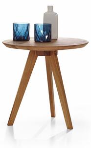 Kulatý odkládací stolek z masivního divokého dubu Wendy 50x50
