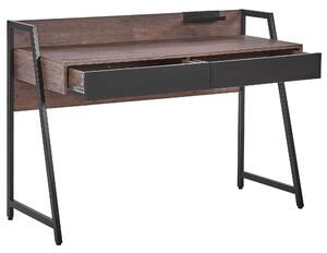 Psací stůl se 2 zásuvkami 120 x 50 cm tmavé dřevo HARWICH