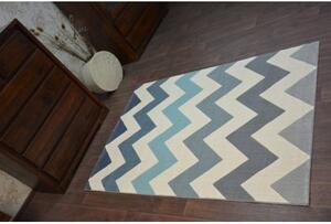 Makro Abra Moderní kusový koberec SCANDI 18248/371 Cik cak modrý / šedý Rozměr: 80x150 cm