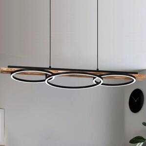 Eglo 99624-LED Stmívatelný lustr BOYAL 2xLED/12,5W/230V+LED/15,5W hnědá/černá