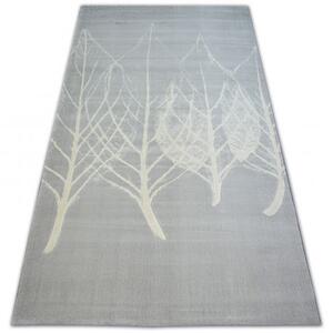 Makro Abra Moderní kusový koberec SCANDI 18281/652 Listy šedý / krémový Rozměr: 80x150 cm