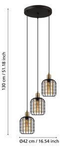 Eglo 43499 - Lustr na lanku CHISLE 3xE27/40W/230V