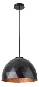 Lustr na lanku DIAMENT 1xE27/60W/230V pr. 35 cm černá/měděná