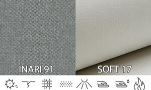 Rohová sedací souprava Florance (světle šedá + bílá) (L). 1031315