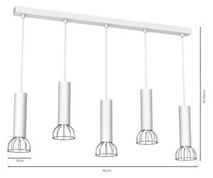Lustr na lanku DANTE 5xGU10/25W/230V bílá/lesklý chrom