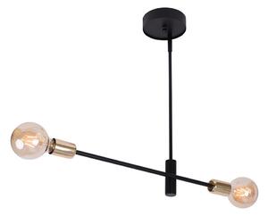 Lustr na tyči ONYX 2xE27/60W/230V černá/zlatá