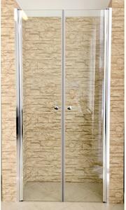 Sprchové dvoukřídlé dveře ROSS BERY 90 x 190 cm, čiré sklo 5 mm