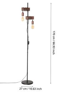 Eglo 43526 - Stojací lampa TOWNSHEND 2xE27/10W/230V