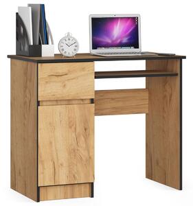 Ak furniture Psací stůl PIKSEL 90 cm dub craft zlatý levý