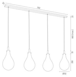 Argon 1741 - Lustr na lanku OAKLAND 4xG9/6W/230V