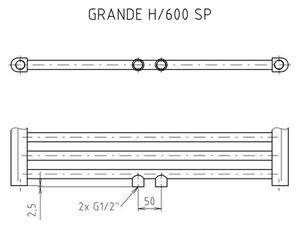 EBS GRANDE G6097RBSP Radiátor kombinovaný, 60x97cm, černý samet