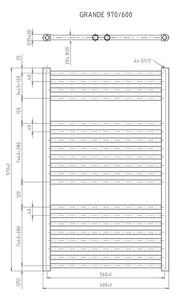 EBS GRANDE G6097RBSP Radiátor kombinovaný, 60x97cm, černý samet
