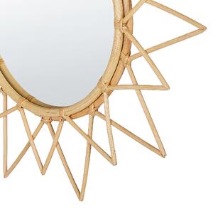 Nástěnné ratanové zrcadlo ⌀ 61 cm přírodní AROEK