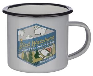 PEANUTS Hrnek smaltovaný "Bird Watchers" 380 ml - šedá