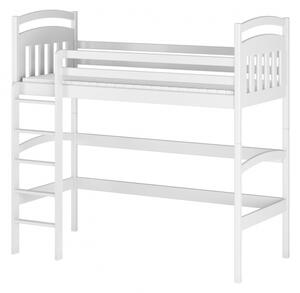 Dětská postel s horním spaním TUNDE - 70x160, bílá