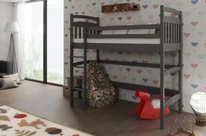 Dětská postel s horním spaním TUNDE - 70x160, grafit