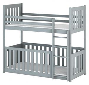 Patrová postel se zábranami DANIKA - 70x160, šedá