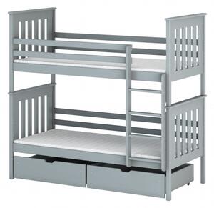 Dětská patrová postel AJA - 70x160, šedá