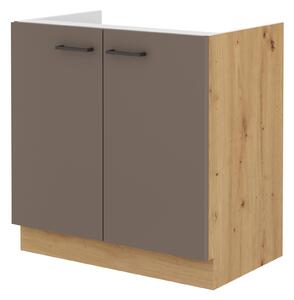 Dolní kuchyňská skříňka pod dřez Barb 80 ZL 2F BB (dub artisan + truflová). 1044936