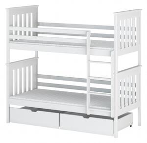 Dětská patrová postel AJA - 70x160, bílá