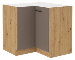 Rohová dolní kuchyňská skříňka Barb 89x89 DN 1F BB (dub artisan + truflová). 1044943