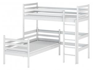 Patrová postel ve tvaru L INGRID - 70x160, bílá