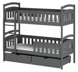 Patrová postel pro dvě děti DITA - 70x160, grafit