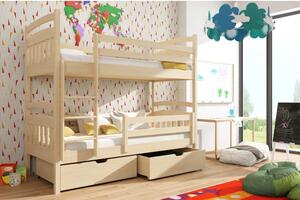 Dětská patrová postel s úložným prostorem LUCIE - 70x160, borovice