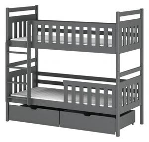 Dětská postel se šuplíky LARA - 70x160, grafit