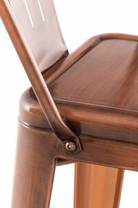 Barové židle Cheney - 2 ks - práškově lakovaný kov | měďěné