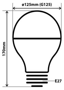 LED Žárovka se zrcadlovým vrchlíkem DECOR MIRROR G125 E27/12W/230V 4200K zlatá