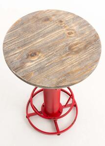 Barový stůl Hydrant - borovice a kov | červený