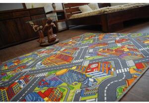 Associated Weavers Dětský kusový koberec ULIČKY BIG CITY šedý Rozměr: 100x400 cm