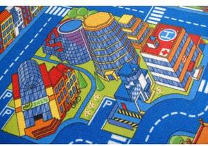 Associated Weavers Dětský kusový koberec ULIČKY BIG CITY modrý Rozměr: 100x100 cm