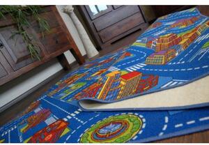 Associated Weavers Dětský kusový koberec ULIČKY BIG CITY modrý Rozměr: 100x100 cm