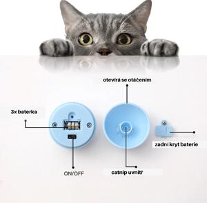 Cat musicball - zvukový a blikající míček pro kočky modrý