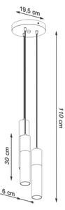 Sollux SL.1081 - Lustr na lanku BORGIO 3xGU10/40W/230V beton/kov černá