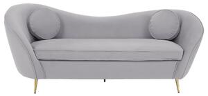 KONDELA Designový 3-sed, šedá Velvet látka/gold chrom zlatá, EZIO TYP 3