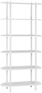 REGÁL, bílá, železo, 90/160/30 cm PBJ - Knihovny, Online Only