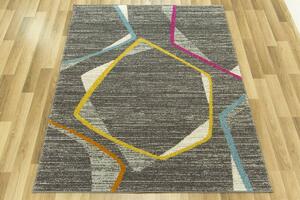 Makro Abra Moderní kusový koberec EMILY 2326A šedý / žlutý Rozměr: 120x170 cm