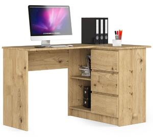 Ak furniture Rohový psací stůl B16 124 cm dub artisan pravý