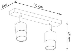 Sollux SL.1065 - Bodové svítidlo NERO 2xGU10/40W/230V černá/lesklý chrom
