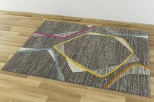 Makro Abra Moderní kusový koberec EMILY 2326A šedý / žlutý Rozměr: 120x170 cm