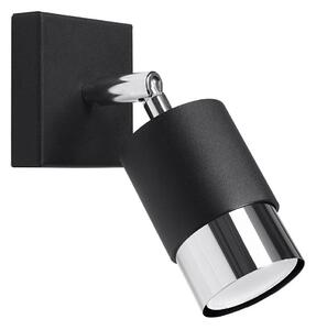 Sollux SL.1064- Nástěnné bodové svítidlo NERO 1xGU10/40W/230V černá/lesklý chrom