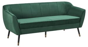 KONDELA Designový 3-sed, zelená Velvet látka/černá/zlatá, VIODA