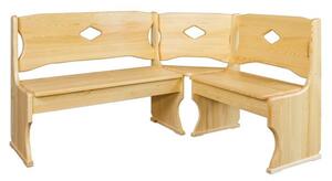 Dřevěná rohová lavice NR103, 150x86x120, borovice (Barva dřeva: Ořech)