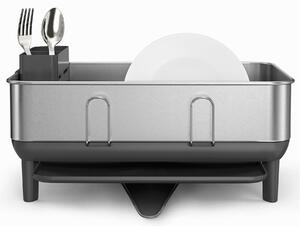 Odkapávač na nádobí Simplehuman Compact, rám z nerez oceli, šedý plast, FPP